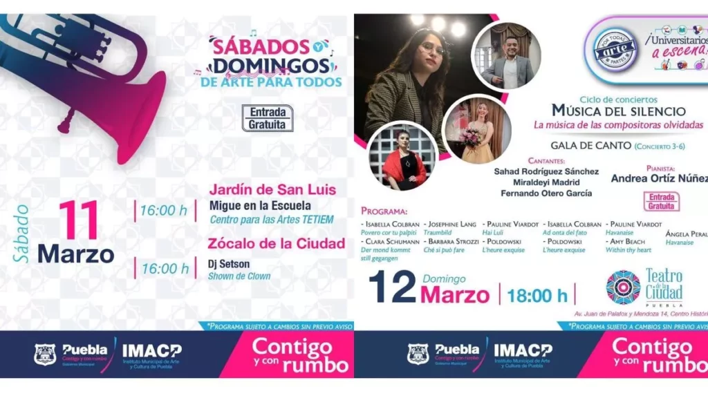 Continúan las actividades culturales en Puebla