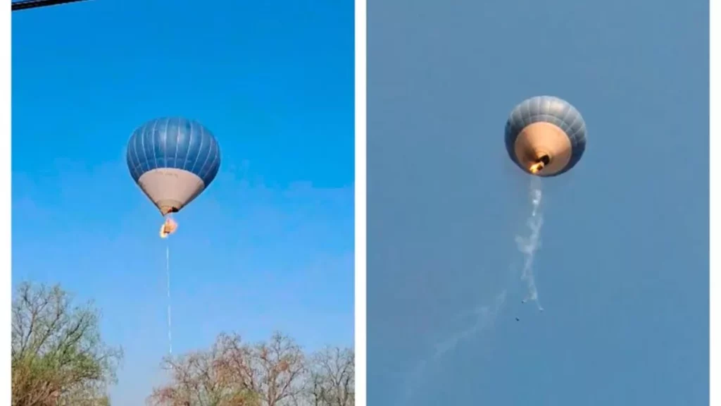 Mueren dos personas en globo aerostático en Teotihuacán