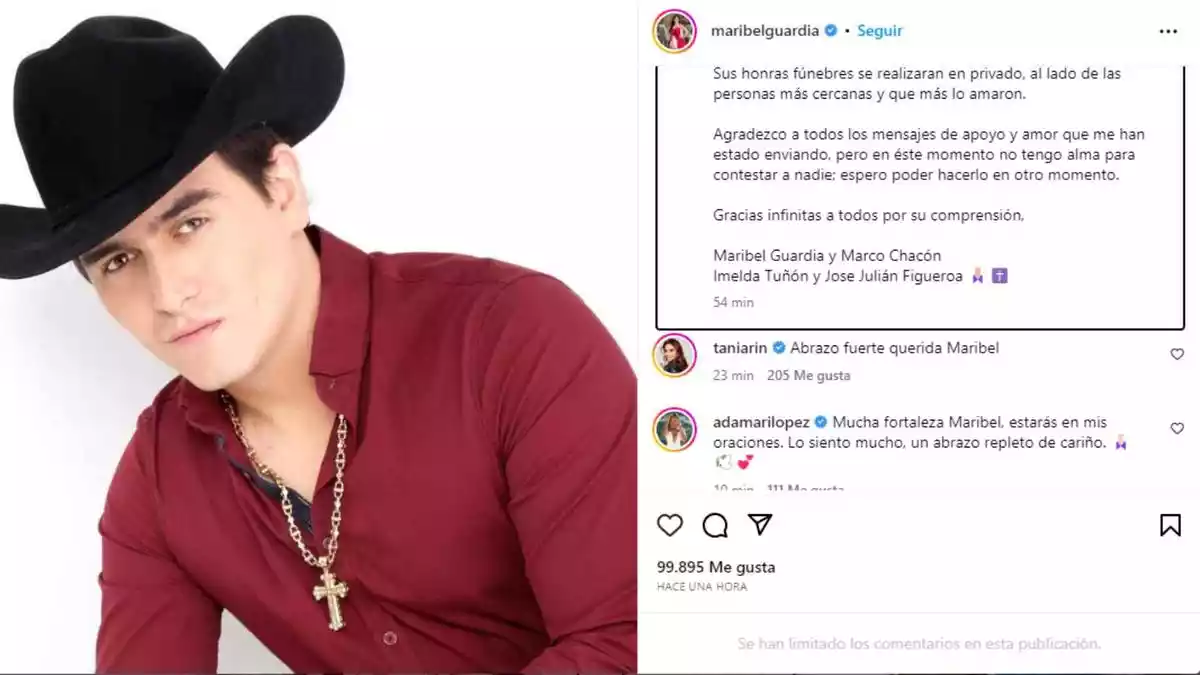 A través de redes sociales, Maribel Guardia reveló la causa de la muerte de su hijo