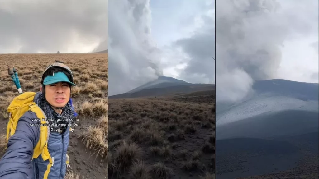 Tiktoker arriesga su vida para capturar imágenes del volcán Popocatépetl