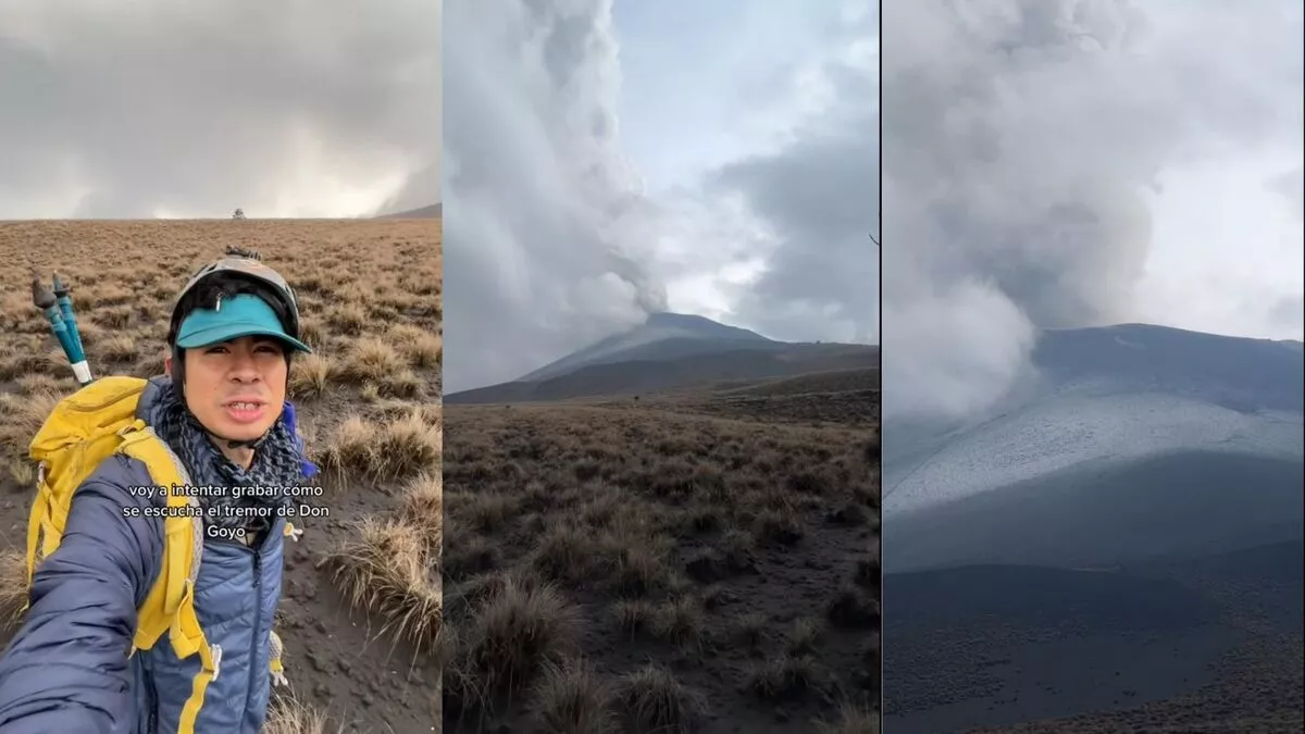 Tiktoker arriesga su vida para capturar imágenes del volcán Popocatépetl