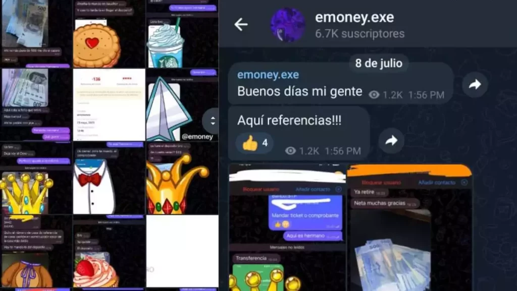 Grupos de defraudadores en Telegram