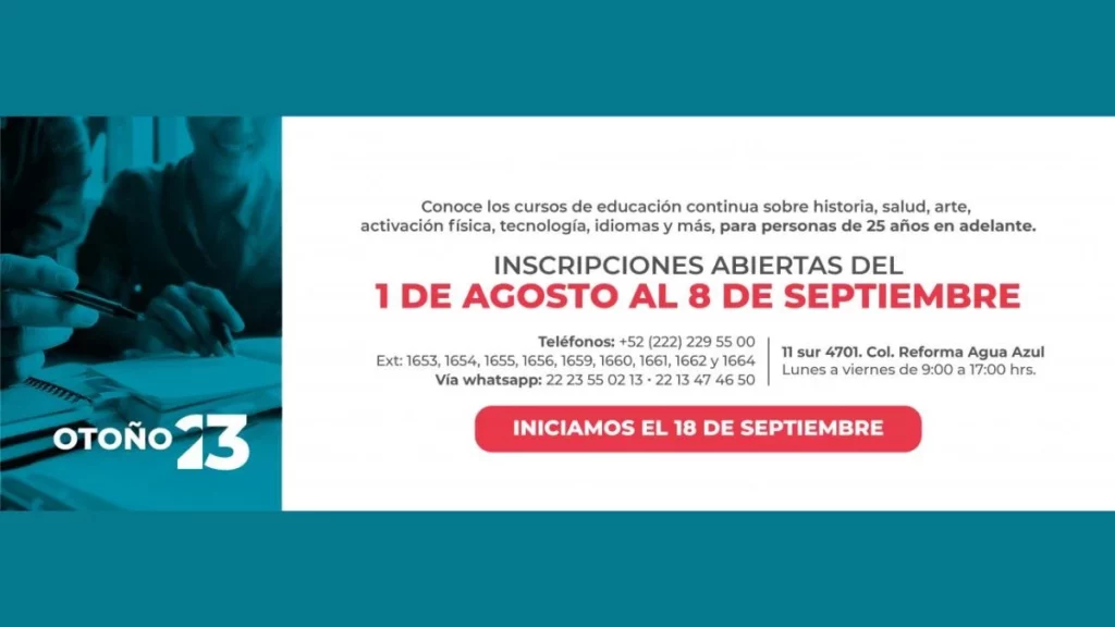 BUAP abre inscripciones en Universidad para Adultos