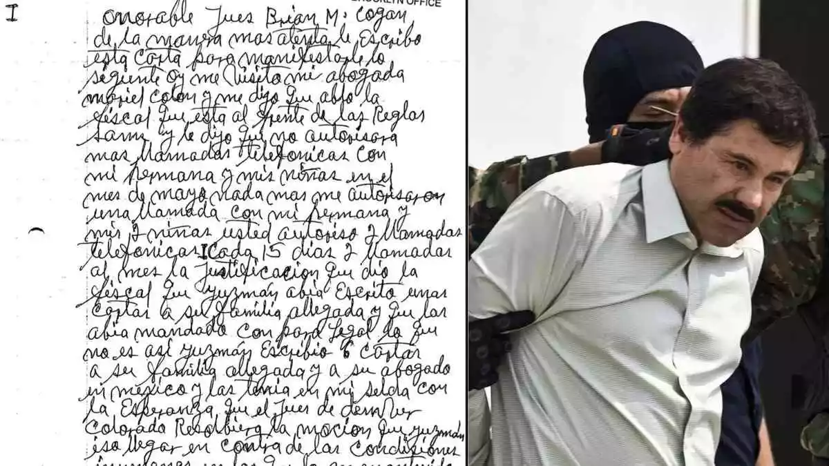 Chapo Guzmán manda carta a juez por violación a sus derechos humanos