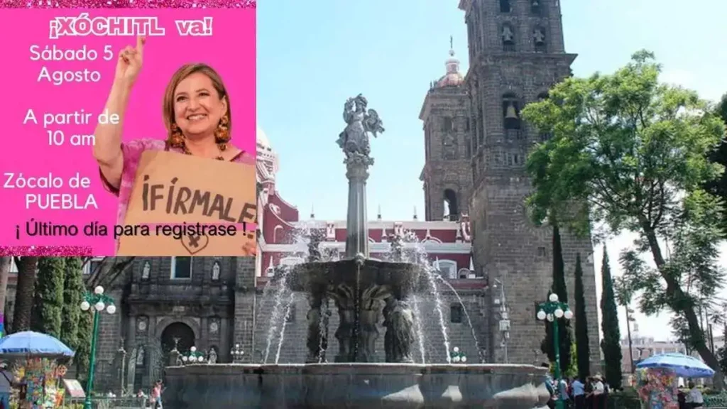 ¡Fírmale a Xóchitl Gálvez en el Zócalo de Puebla!