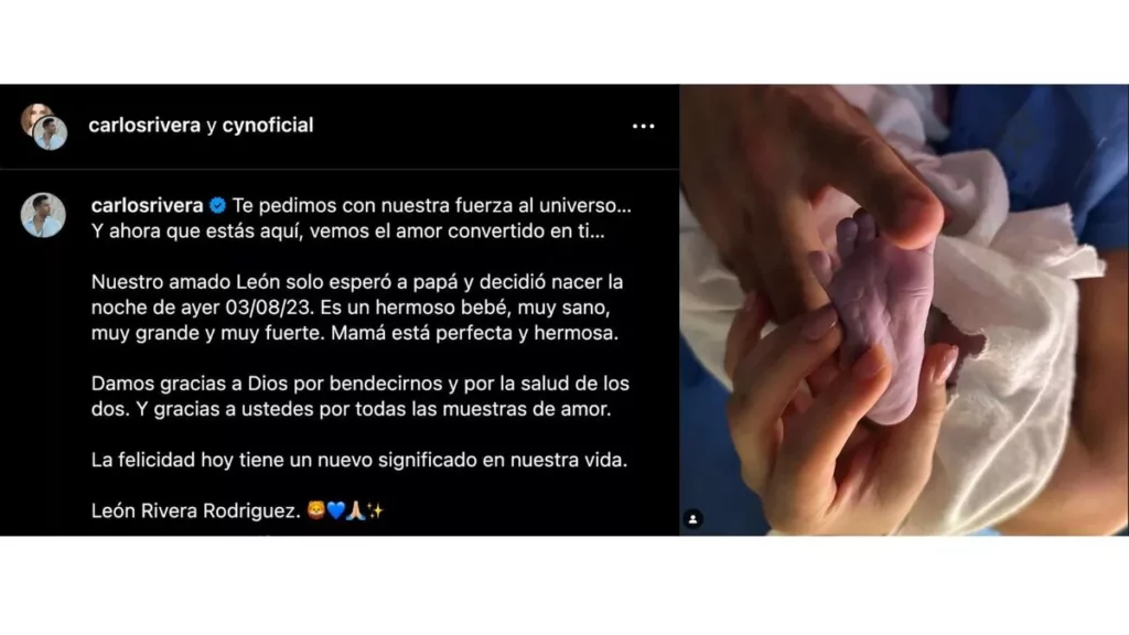 ¡Carlos Rivera y Cynthia Rodríguez ya son padres!