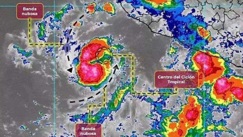 Trayecto de una tormenta tropical.