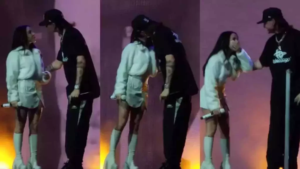 Peso Pluma y Nicki Nicole se besan en concierto ¿se acaban las dudas sobre un romance?