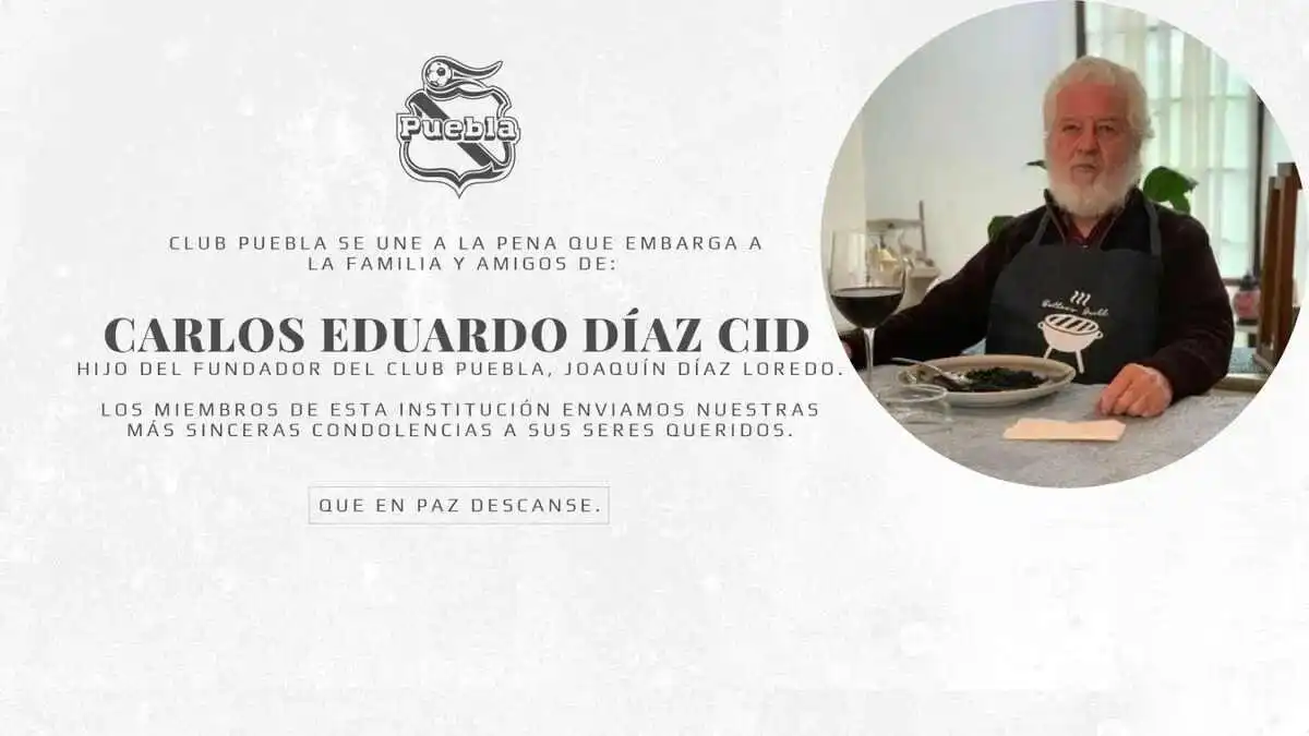 Fallece Carlos Eduardo Díaz Cid, hijo del fundador del Club Puebla