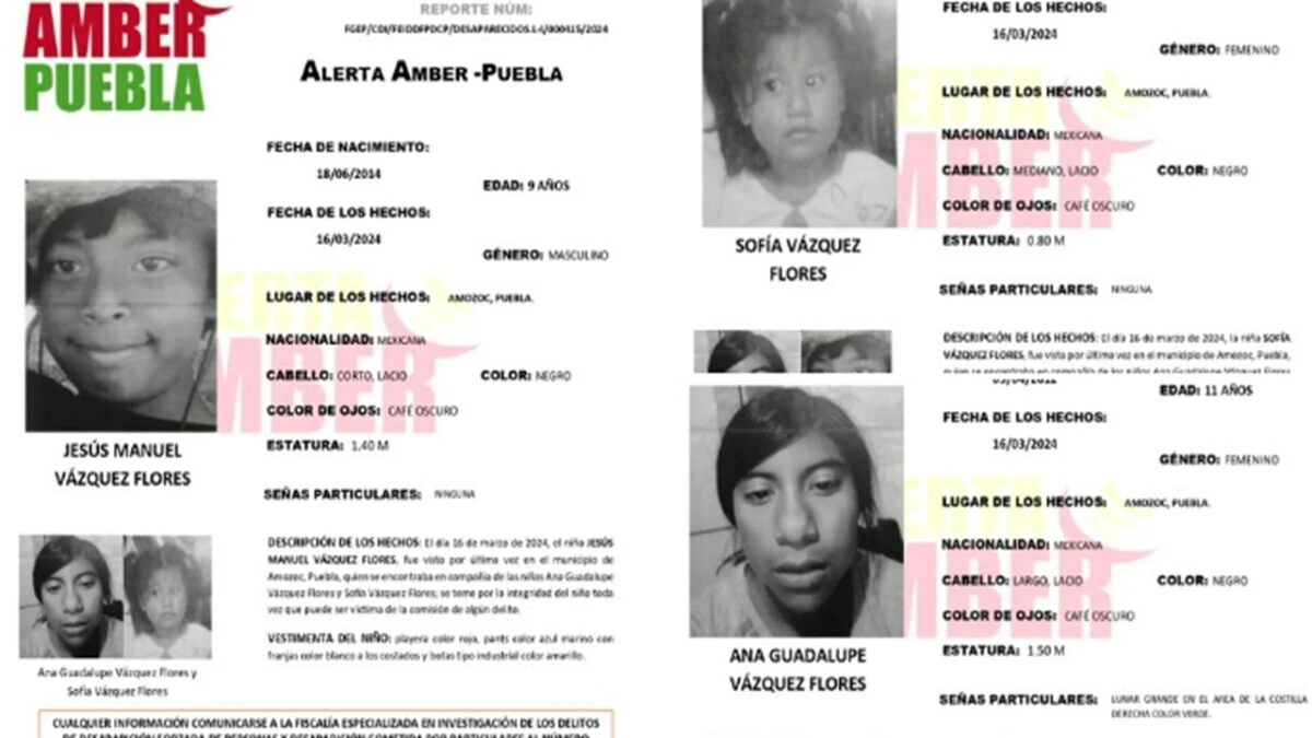 9 niños desaparecidos en Puebla en solo 4 días