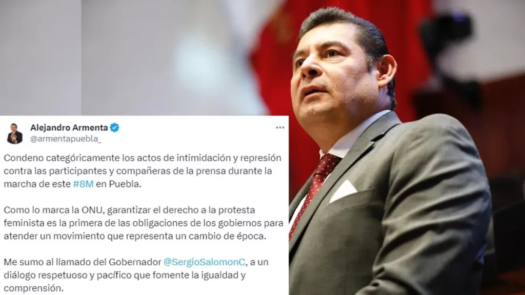 Alejandro Armenta reprueba las agresiones en Puebla