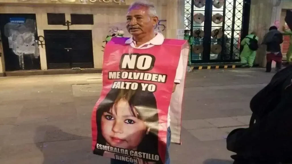 Papá de Esmeralda castillo sale a marchar y denuncia que e fue eliminada del Registro de Personas Desaparecidas