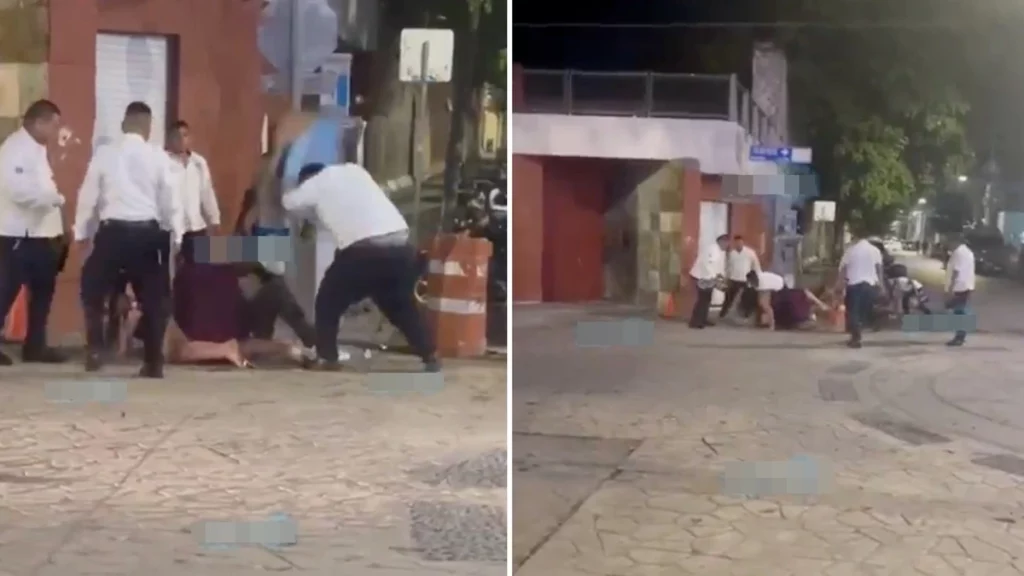 Taxistas golpean a turistas en Playa del Carmen, ya detuvieron a dos