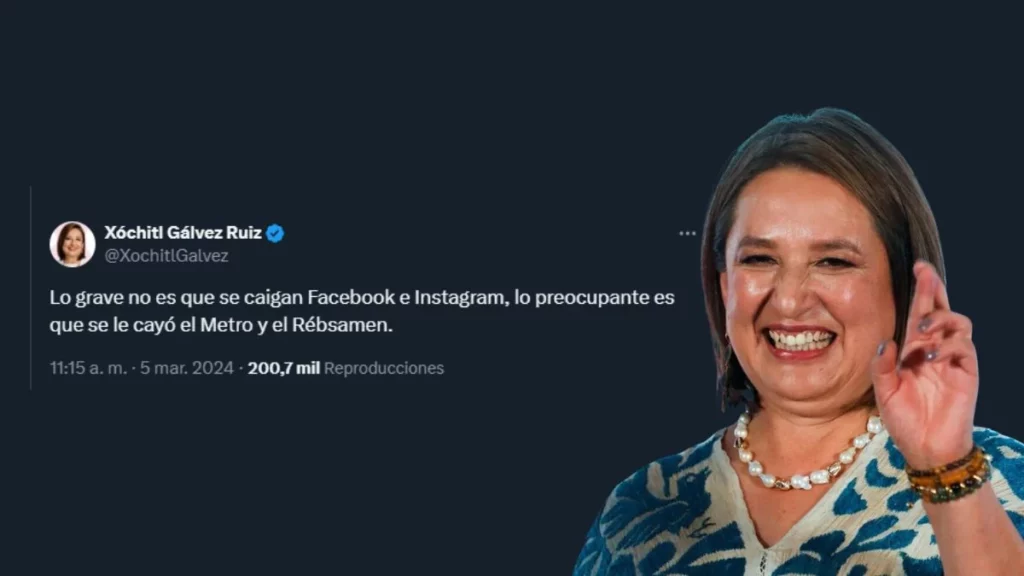 Xóchitl Gálvez aprovechó la caída de FB e IG para lanzar indirecta