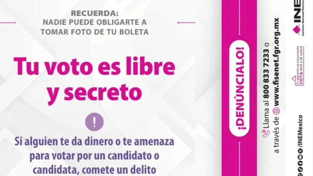 INE aprueba carteles contra compra del voto