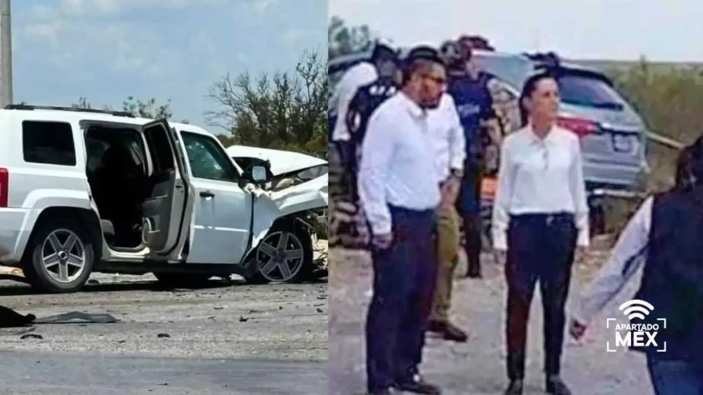 Equipo de Sheinbaum sufre accidente en Coahuila, deja un muerto