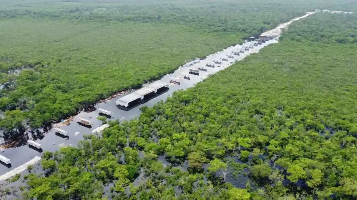 Denuncian que Tren Maya provoca inundaciones en Bacalar