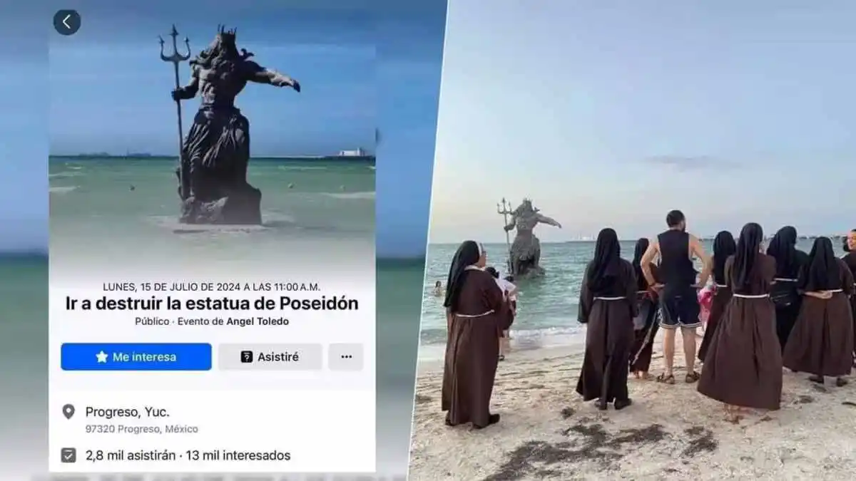 Destruir estatua de Poseidón: el nuevo evento viral creado por yucatecos