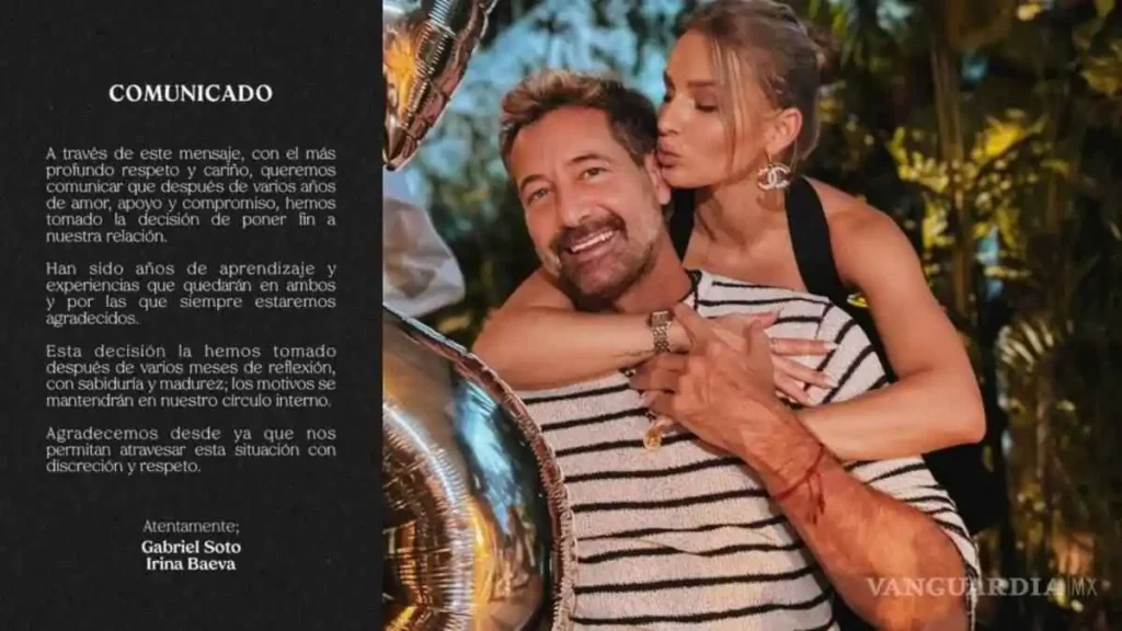 Gabriel Soto e Irina Baeva anuncian su separación