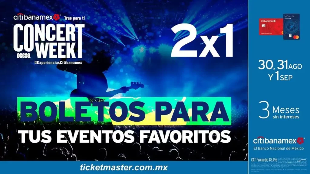 Aquí te decimos cómo adquirir boletos al 2x1 para el Concert Week