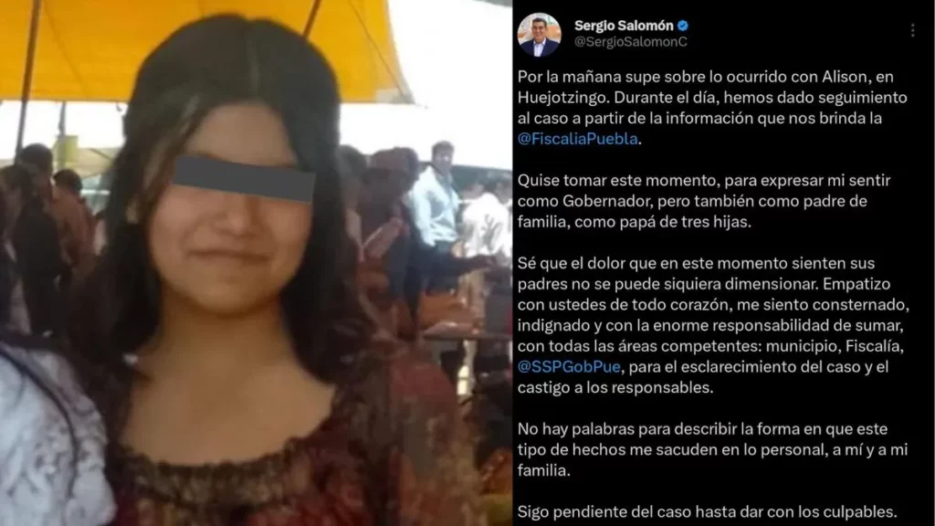 Alison, de 14 años, es hallada sin vida en Huejotzingo tras ser reportada como desaparecida