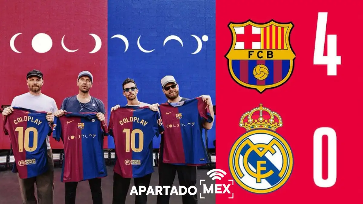 Barcelona golea al Real Madrid 4 a 0 usando el jersey homenaje a Coldplay