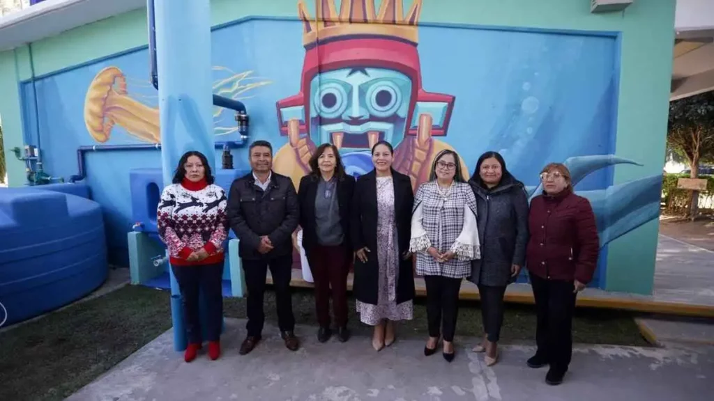 Lupita Cuautle entrega sistema de captación de agua en Tlaxcalancingo