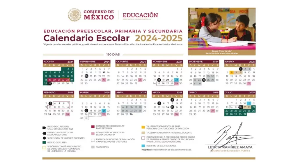 Calendario SEP 2025