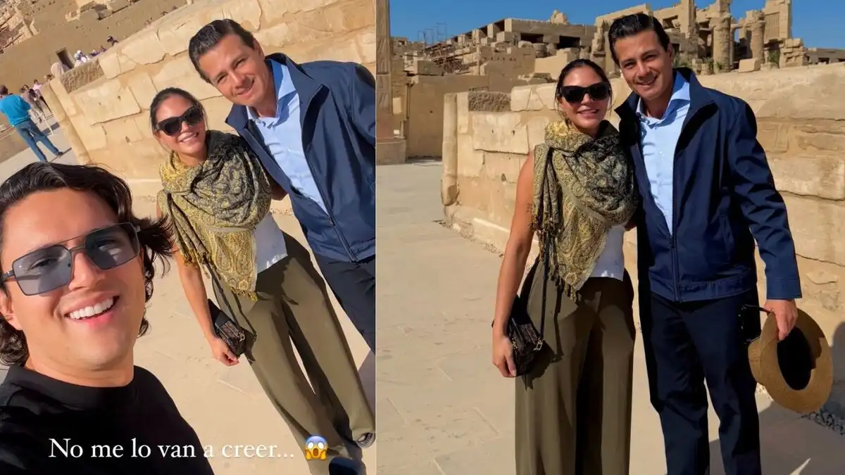 Influencers Adolfo Lazzari y Yunbey sorprenden al encontrar a Peña Nieto en Egipto