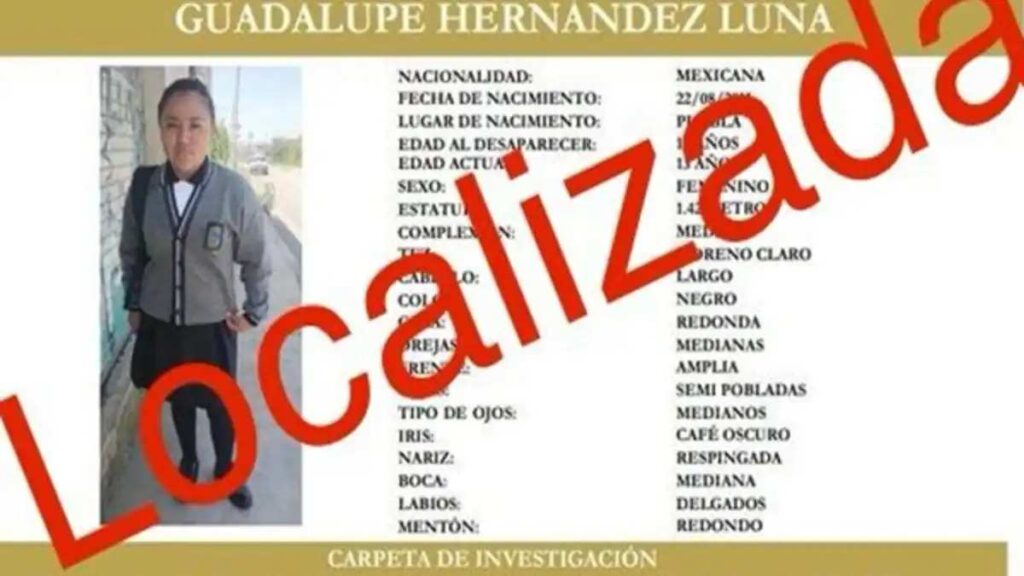 Localizan a menor desaparecida en Puebla: estaba con un hombre de 22 años