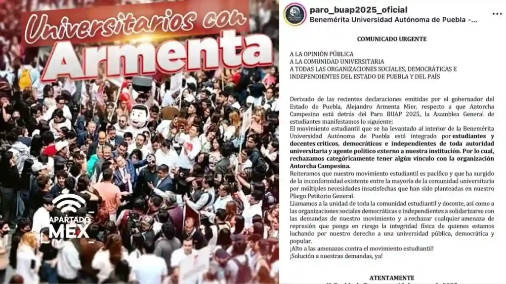 No somos porros ni antorchistas: Alumnos de la BUAP niegan vínculo con Antorcha Campesina